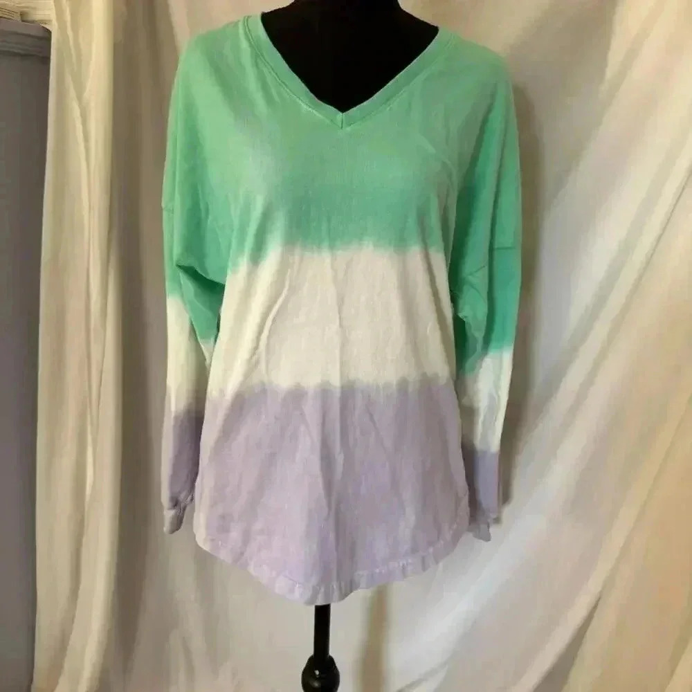 Spirit Jersey womens Oversize xs tie dye long sleeve shirt cotton‎ fairycore